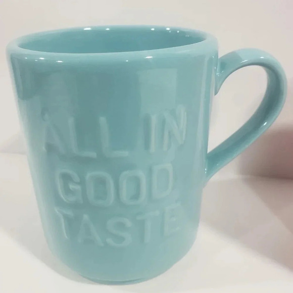 Lenox Kate Spade New York Set of  2 All in Good Taste Teal/Red Mugs. - Picture 4 of 6
